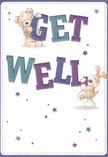 Exuding a bright, hopeful charm, this get well card is the perfect surrogate for a hug from afar-capturing compassion familiar to anyone from the New Southgate area. At the forefront, two lovable friends, a teddy bear and a puppy, spring energetically from a creamy canvas as they cradle the large, colourful letters of 'Get Well.' Indigo and teal text shines vividly, highlighted by the gentle play of scattered stars in varying purples and blues, reminiscent of flowers blooming in Arnos Park come springtime. The tactile fur details on both animals make them feel almost real-just like the soft petals in a freshly made bouquet. Throughout, there's an undercurrent of celebration and support, turning a simple message into a memorable gesture. This card embodies the warmth and empathy of New Southgate's community and adds a note of real comfort, especially when delivered alongside the thoughtful arrangements curated by New Southgate Florist for neighbours in need.